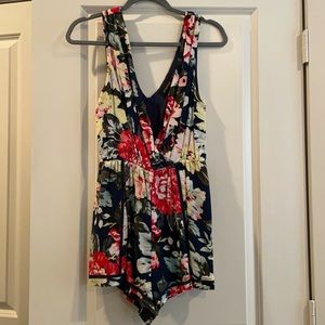MINKPINK floral sleeveless romper